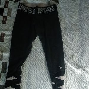 VS Pink Large Yoga pants. Love Pink pink and black